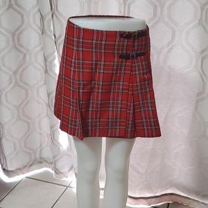 Red plaid skirt
